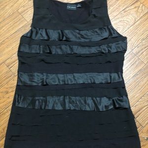 Black ruffled tank